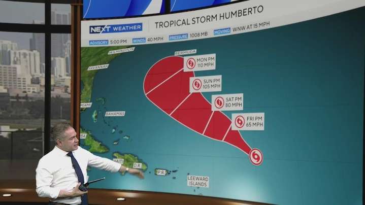 Humberto grows to major hurricane in the Atlantic. Maps show its forecast path.