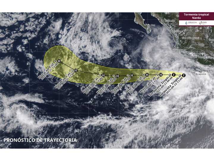 Narda se convertiría en huracán categoría 1 este martes al mediodía