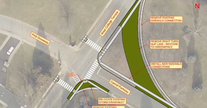 $165K going toward Carroll Parkway, West College Terrace intersection changes