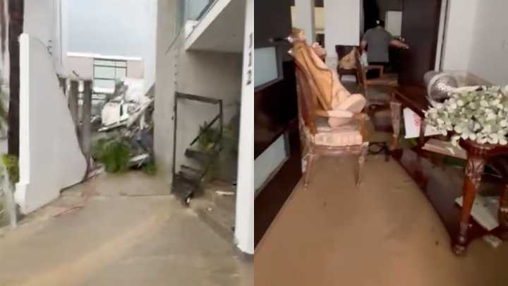 Inundaciones Provocan Derrumbe de Bardas y un Bebé Lesionado en Colonia Catujanes en Monterrey