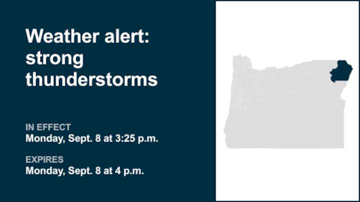 Thunderstorms with penny-sized hail in Wallowa County Monday – wind gusts reaching 40 mph