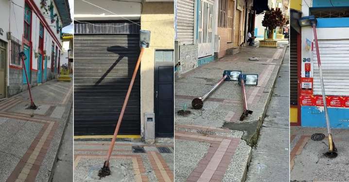 Capturado hombre que a patadas dañó luminarias en la Calle Real de Génova