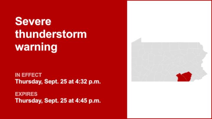 Update: Thunderstorms with damaging winds in Lancaster and York counties Thursday