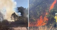 Vídeo | Un incendio calcina el exterior del complejo deportivo Bamio de Ourense