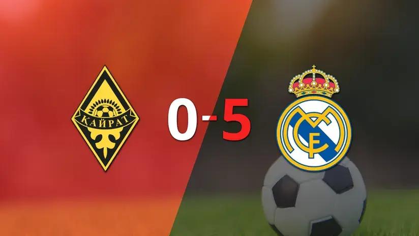 Champions League: Con triplete de Kylian Mbappé, Real Madrid goleó a Kairat Almaty 5