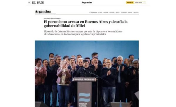 Así reflejaron los principales medios del mundo la derrota de Milei en las elecciones bonaerenses