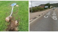 Da positivo en drogas tras llevarse por delante una señal de tráfico y casi atropellar a unos jardineros municipales