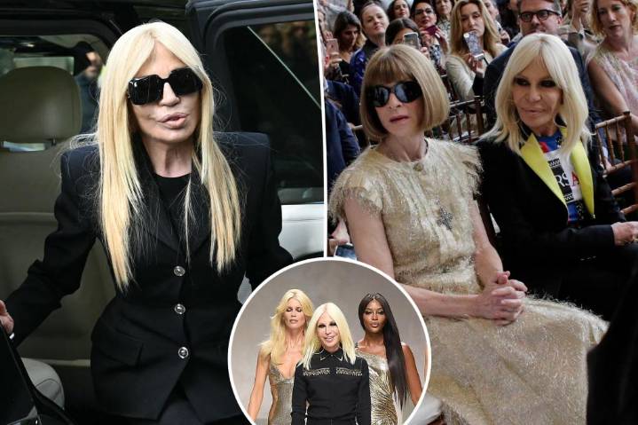 Donatella Versace skips first Versace fashion show at Milan Fashion Week since her ouster, seen hanging with Anna Wintour