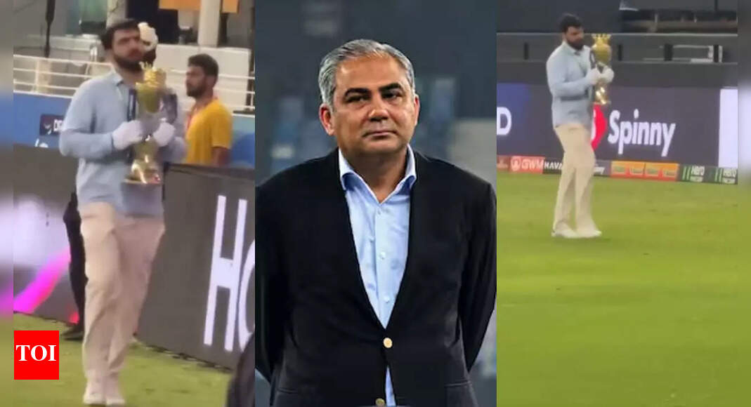 Shocking! Caught on camera: Man sprints out of the ground with the Asia Cup trophy under Mohsin Naqvi's instructions