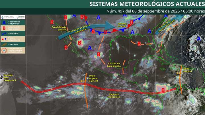 Clima en México este sábado 6 de septiembre: lluvias intensas y calor extremo en varias regiones