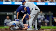 Dodgers' Rushing to have CT scan Saturday after suffering knee inury Friday in loss to Orioles