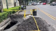 Nuevo socavón en Eje 8 Sur genera alerta y cierres viales en la colonia Del Valle
