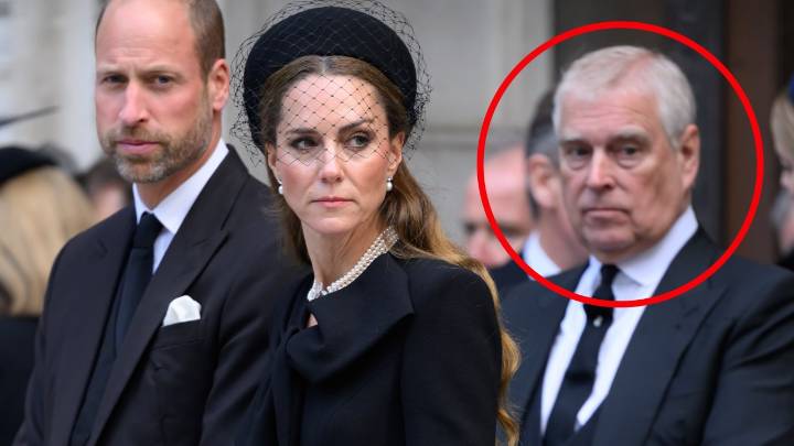 ‘This look like a very frosty transaction’: Prince Andrew brutally iced out by King Charles and Prince William at royal funeral