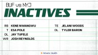 Jets List 6 Inactives for First Division Game of Season vs. Bills at MetLife Stadium