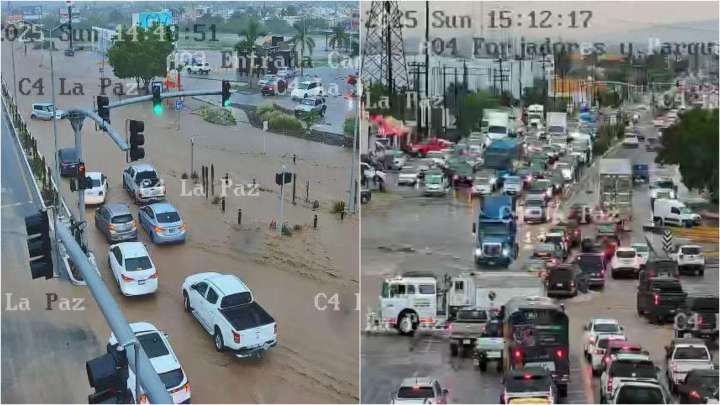 Se Inundan Avenidas en La Paz, BCS; Autoridades Alertaron por Oleaje Elevado