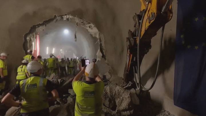 #TheMoment the final wall came down for a historic tunnel under the Alps