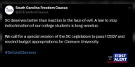 Politicians, organizations respond to Clemson's statement regarding professor's alleged comments