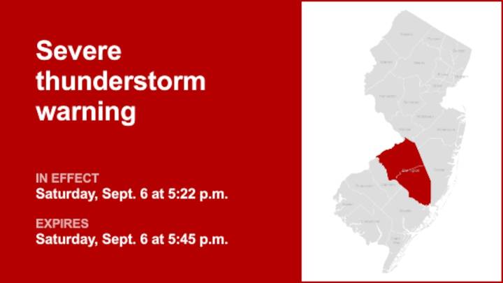 Update: Thunderstorms with damaging winds in Burlington County Saturday