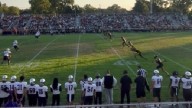 Final Cuyahoga Falls opening kickoff at Clifford Stadium