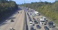 M25 closed: Motorway shut to traffic between Junction 8 and 9 after vehicle fire