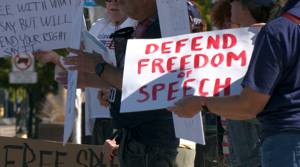 Protesters rally for free speech in downtown Yakima
