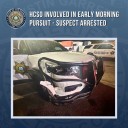 Suspect apprehended after ramming two patrol cars