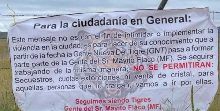 Confirma fiscal hallazgo de narcomantas donde se alerta por posible reacomodo criminal en Cuauhtémoc
