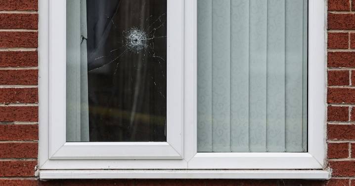 Gunman opens fire on home of 'couple and young son' with bullet hole in window