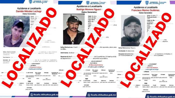 Fiscalía Zona Occidente da a conocer la localización de tres personas reportadas como desaparecidas