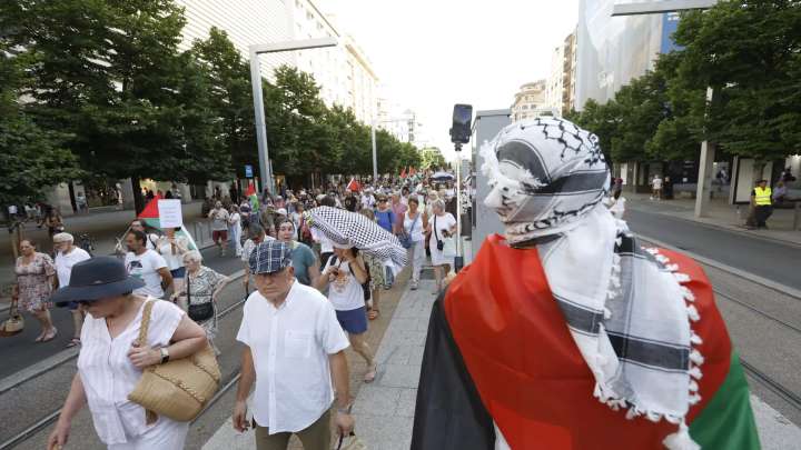 Treinta colectivos toman Zaragoza este viernes para reclamar el fin del genocidio