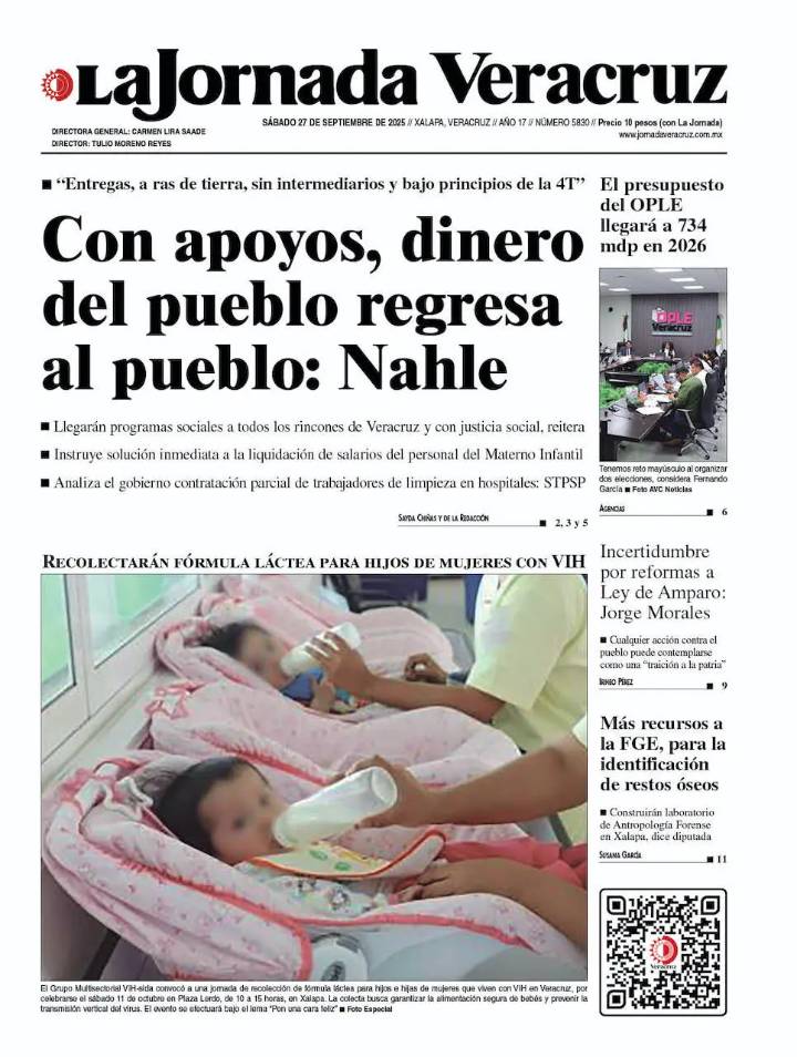 Portada del 27 de septiembre de 2025
