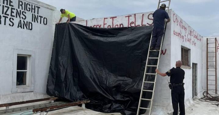 Judge orders covering of graffiti spray-painted on property in Athens downtown square