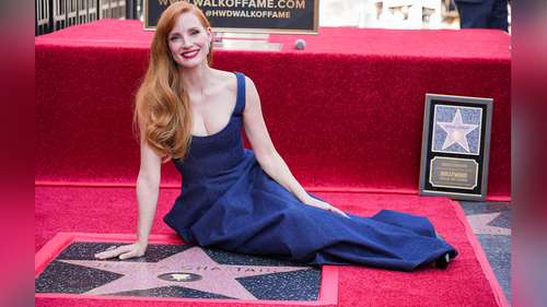 Actress Jessica Chastain honored with star on Hollywood Walk of Fame