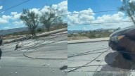 Se estrella contra poste y lo derriba en carretera Aldama🎦
