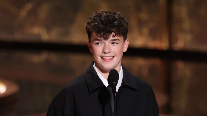 Adolescence star Owen Cooper, 15, becomes youngest male winner of acting Emmy ever as Sydney Sweeney hands him award