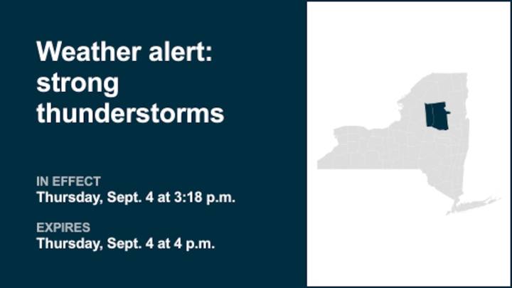 NY weather: Prepare for strong thunderstorms in Herkimer and Hamilton counties early Thursday evening