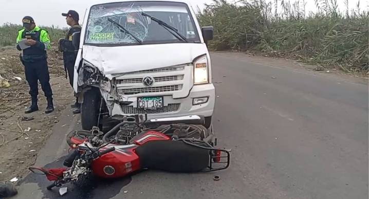 La Libertad: Choque entre moto lineal y miniván deja un fallecido en la provincia de Ascope