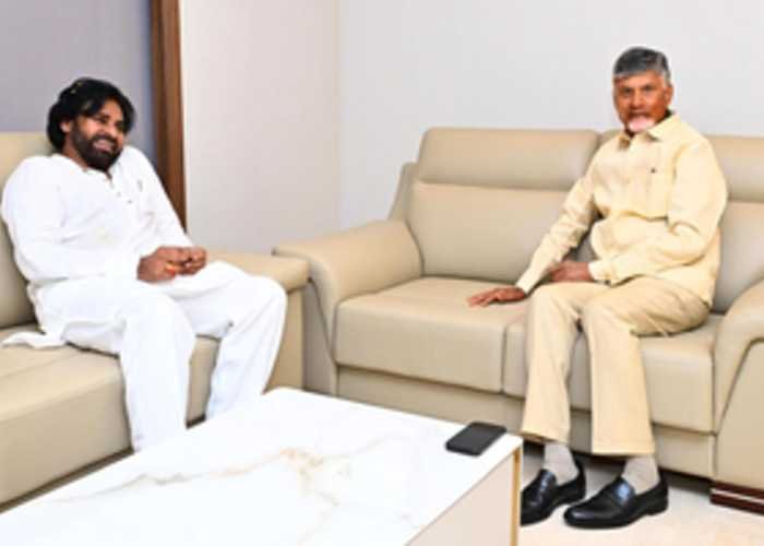 CM Chandrababu Naidu visits ailing Pawan Kalyan in Hyderabad