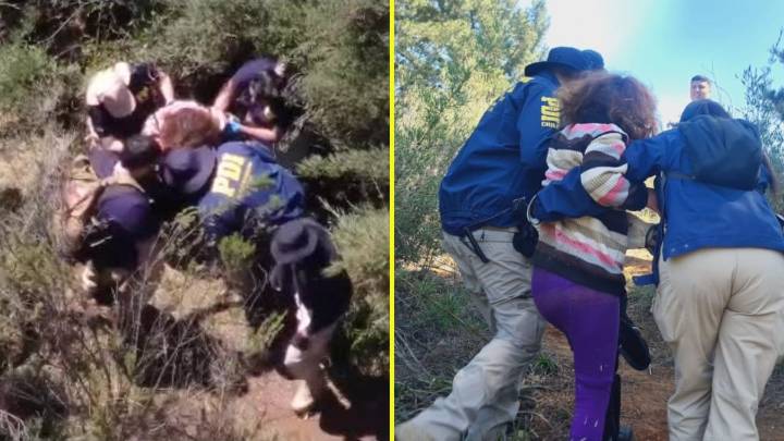 Dron capta momento en que es rescatada mujer que desapareció tras ir a comprar cigarros en Fiestas Patrias