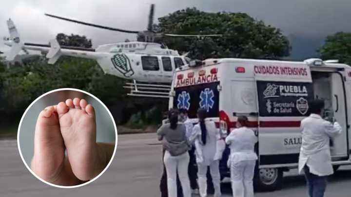 Bebé Sufre Lesión en la Cabeza con una Posible Bala en Puebla; Necesitó Traslado en Helicóptero