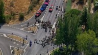 Una sentada corta la etapa de la Vuelta al paso por Becerril de la Sierra