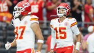 Kay Adams reviews Travis Kelce, Patrick Mahomes’ Taylor Swift