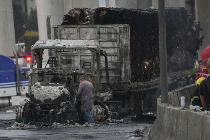 Gas tanker explosion in Mexico City leaves flames billowing and dozens injured with serious burns