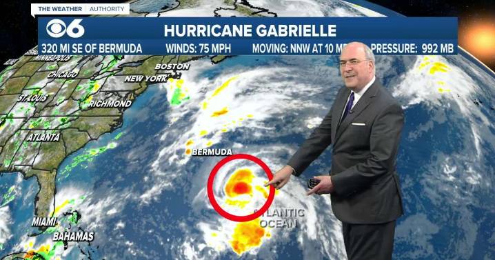 Atlantic Hurricane Gabrielle swirls southeast of Bermuda as Tropical Storm Narda forms off Mexico