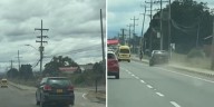 Conductor de camioneta generó caos en vía de Cundinamarca y terminó en un hueco: todo quedó en video