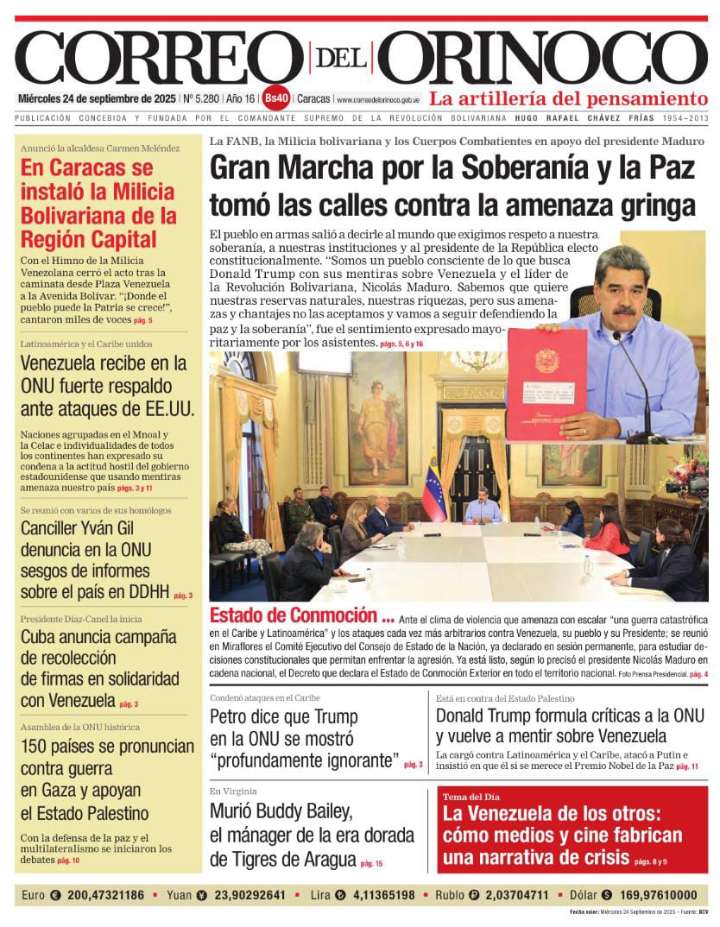 Edición Impresa Correo del Orinoco N° 5.280