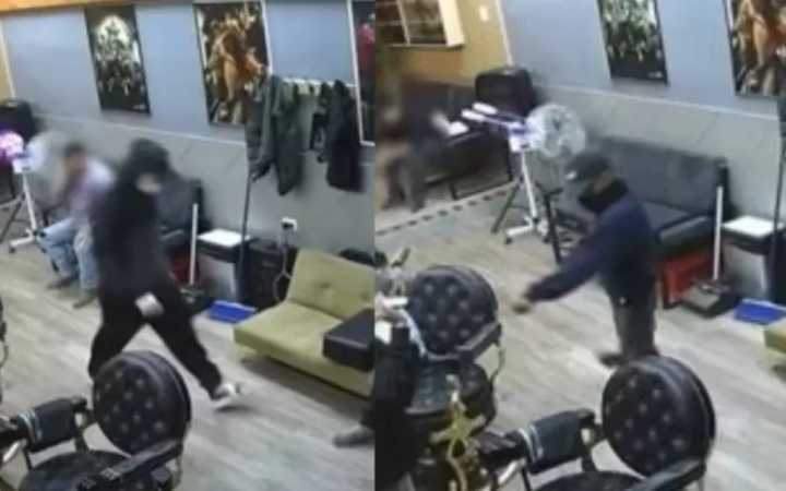 Tres delincuentes se hacen pasar por clientes y asaltan barbería recién inaugurada