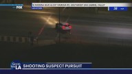 Police chase ends in car going off road, crashing