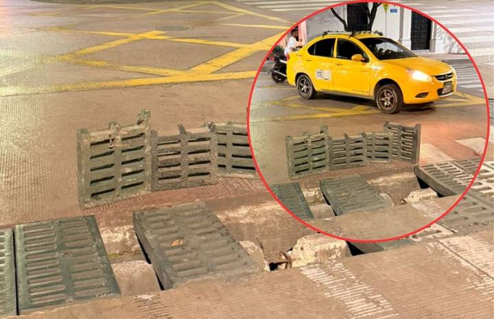 Trampa mortal en el Centro de Santa Marta: rejillas abiertas ponen en ‘jaque’ a peatones y conductores
