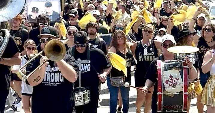 Saints gameday second-line parade honors terrorist victim